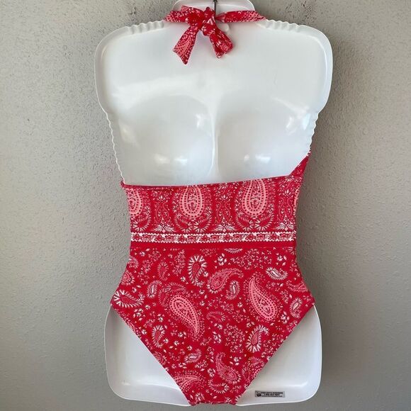 NWT MICHAEL Michael Kors Geranium Paisley One Piece Swim Suit Size 6 - Picture 3 of 4